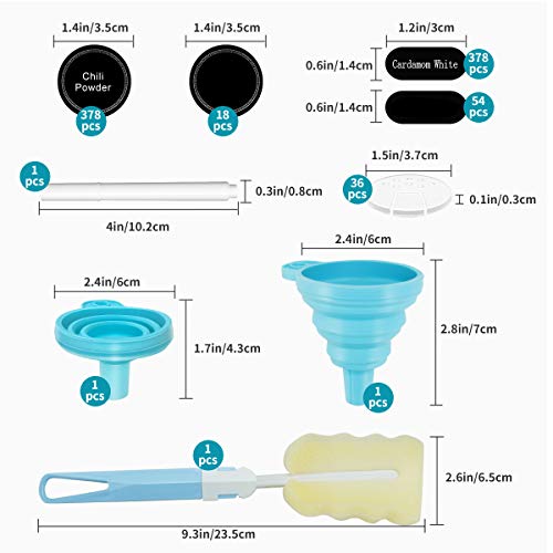 AIKKIL - Botes de cristal para especias de 100 ml. Tarros cuadrados vacíos. Tapa coctelera y tapas de metal herméticas. Incluye un embudo de silicona plegable