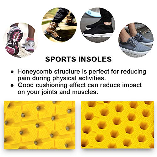 ailaka elástica stoßdämpfenden Altura Crecientes Sport – Zapatos – Compresa, transpirable honigwabe orthotic compresas de repuesto para hombres y mujeres amarillo amarillo UK 3-7, Heel height: 3cm