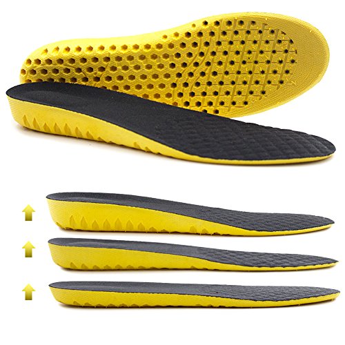 ailaka elástica stoßdämpfenden Altura Crecientes Sport – Zapatos – Compresa, transpirable honigwabe orthotic compresas de repuesto para hombres y mujeres amarillo amarillo UK 3-7, Heel height: 3cm