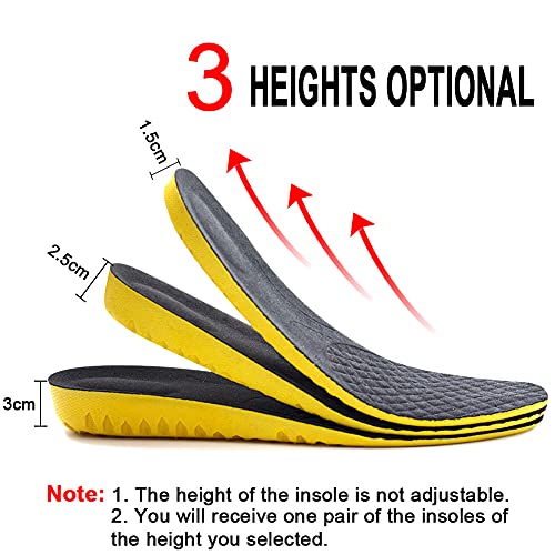 ailaka elástica stoßdämpfenden Altura Crecientes Sport – Zapatos – Compresa, transpirable honigwabe orthotic compresas de repuesto para hombres y mujeres amarillo amarillo UK 3-7, Heel height: 3cm