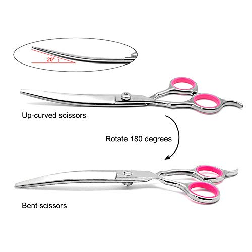 AILOVA Tijeras para Mascotas,6 Pulgadas Tijeras De Acero Inoxidable para Cortar Pelo De Perro Gato Mascota (Up Curved Scissors)