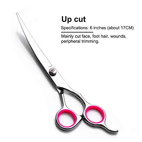 AILOVA Tijeras para Mascotas,6 Pulgadas Tijeras De Acero Inoxidable para Cortar Pelo De Perro Gato Mascota (Up Curved Scissors)