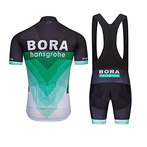 AioTio Conjunto de Ropa Ciclismo Hombre Verano Maillot Ciclismo Mangas Cortas y Tirantes Culotte Pantalones Cortos con 3D Gel Acolchado para MTB Bicicleta Equipacion Ciclismo(Verde, M)