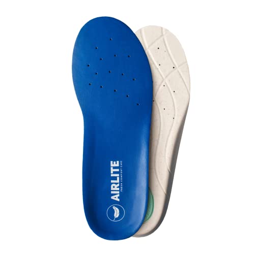 AIRLITE COMFORT Plantillas - Fascitis plantar, Dolor plantar, arco y talón, Pies cansados, Uso diario. Alivio y descanso. (Azul, 45/46)