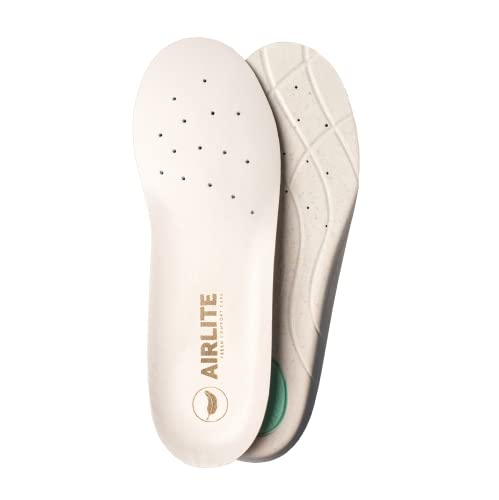 AIRLITE COMFORT Plantillas - Fascitis plantar, Dolor plantar, arco y talón, Pies cansados, Uso diario. Alivio y descanso. (Blanco, 43/44)