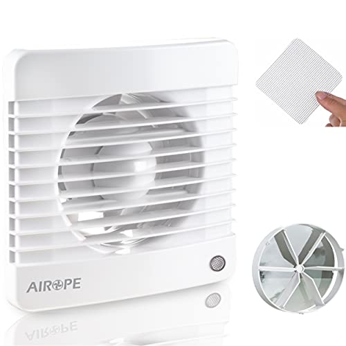 Airope,Ventilador extractor de baño aire 100 mm Silencioso con válvula Anti retorno + mosquitera integrada,7 W,Ideal para baño,cocina,inodoro,silencioso,alta calidad,bajo consumo Garantía 5 AÑOS