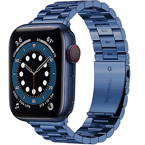 AIYIRUO Compatible con Correa Apple Watch 7 45mm 44mm 41mm 40mm, Pulsera de Metal con Banda de Repuesto de Acero Inoxidable para iWatch Series SE 7/6/5/4/3/2/1, Correa de Metal para Apple Watch