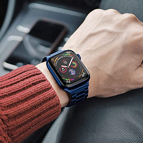 AIYIRUO Compatible con Correa Apple Watch 7 45mm 44mm 41mm 40mm, Pulsera de Metal con Banda de Repuesto de Acero Inoxidable para iWatch Series SE 7/6/5/4/3/2/1, Correa de Metal para Apple Watch