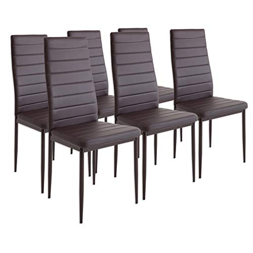 Albatros 2701 Milano Set de 6 sillas de Comedor, marrón