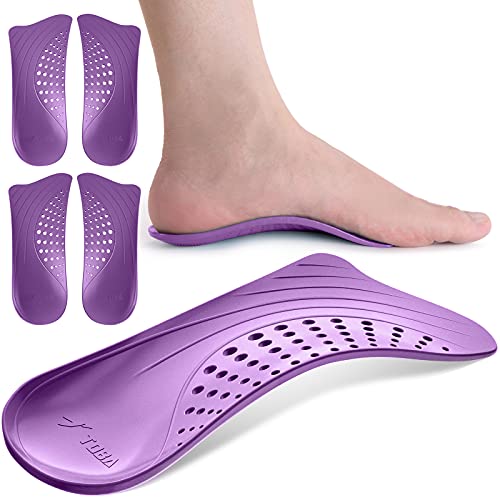 ALBINA 2 Pairs Plantillas Fascitis Plantar, 1/2 Plantillas Ortopedicas Soportes de Arco y Talones Para Fascitis Plantar, Pies Planos, Dolor en Los Pies Plantillas para Mujer Hombre