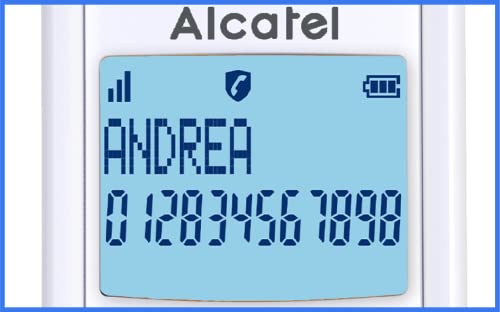 Alcatel F530 - Teléfono (Teléfono DECT, Terminal inalámbrico, Altavoz, 50 entradas, Identificador de llamadas, Azul, Blanco)