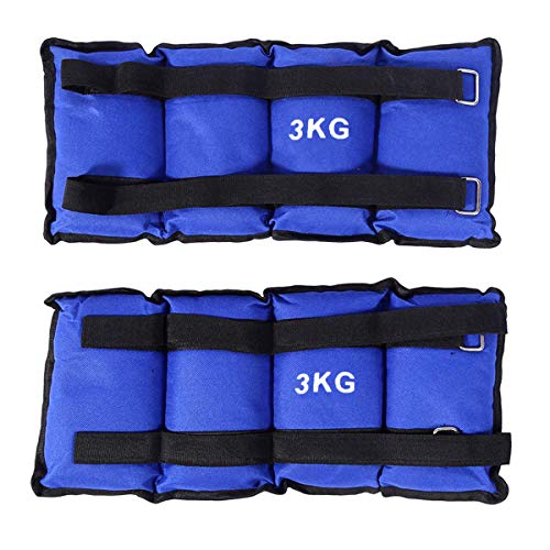 ALLPER Pack de 2 Pesas de 3 Kilos. para Tobillos y/o muñecas, TAMAÑO: 36 x 10. para Correr, Gimnasio, Footing. Correas Ajustables, Transpirable. Máxima Comodidad.