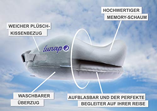 Almohada cervical de viaje | 2 en 1 almohada cervical de espuma viscoelástica e inflable | almohada de viaje para el cuello | almohada de avión