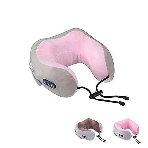 Almohada de Masaje Cuello para Alivio de Dolor Cervical. Masajeador Cervical Eléctrico Recargable por USB. Almohada de Masaje en Forma de U para la casa, oficina, viajes.