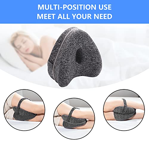 Almohadas para Piernas, Cojín para Las Rodillas Dormir, de Lado Leg Pillow, Comodidad Cojín Rodillas Espuma Viscoelástica Almohada Ortopédica para Piernas Que Alivia, Cojín Piernas para Dormir (Gris)