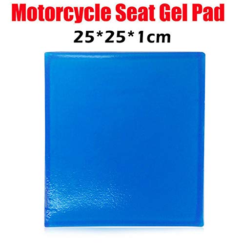 Almohadilla de Gel para Asiento de Motocicleta,MoreChoice Absorción de Impactos, Reduce la Fatiga, Cómoda y Suave,Cojín de Alfombrillas de Gel, Accesorios de Color Azul Fresco (25 x 25 x 1 cm)