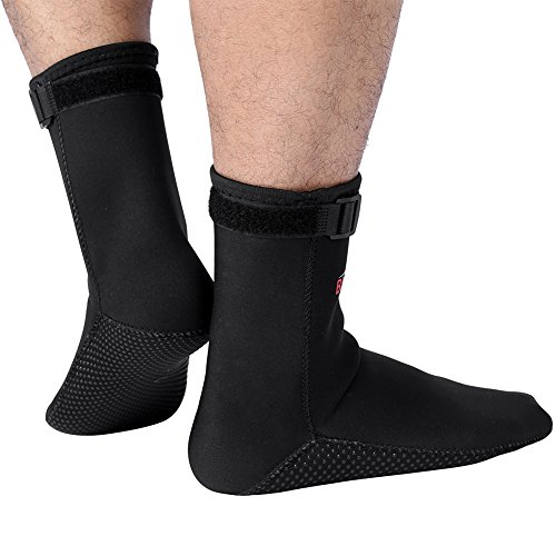 Alomejor Calcetines de Snorkel Nadar Zapatos de Playa para Nadar, Voleibol de Playa, Snorkel, Vela, Surf, Yoga, Caminar(L-Black)