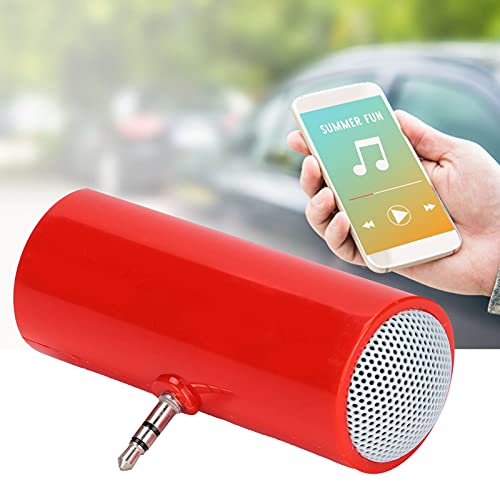 Altavoces para Portátiles, Altavoz de Enchufe Inalámbrico Material ABS sin Demora Peso Ligero para Tabletas para Teléfonos Móviles para Conector de 3,5 Mm(Rojo)