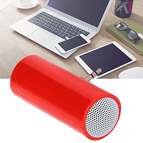 Altavoces para Portátiles, Altavoz de Enchufe Inalámbrico Material ABS sin Demora Peso Ligero para Tabletas para Teléfonos Móviles para Conector de 3,5 Mm(Rojo)