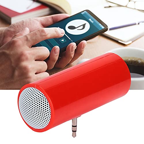 Altavoces para Portátiles, Altavoz de Enchufe Inalámbrico Material ABS sin Demora Peso Ligero para Tabletas para Teléfonos Móviles para Conector de 3,5 Mm(Rojo)