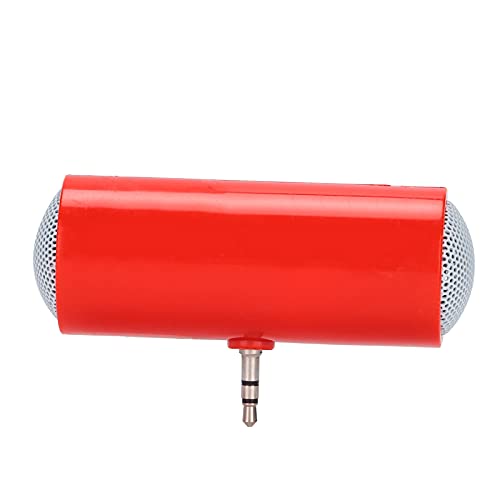 Altavoces para Portátiles, Altavoz de Enchufe Inalámbrico Material ABS sin Demora Peso Ligero para Tabletas para Teléfonos Móviles para Conector de 3,5 Mm(Rojo)