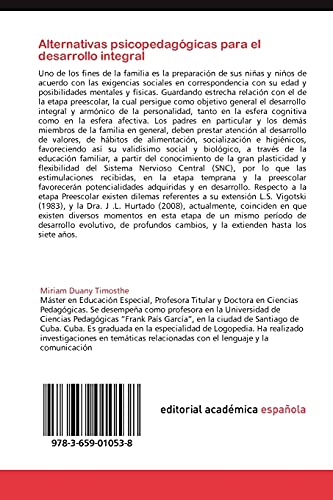 Alternativas psicopedagógicas para el desarrollo integral: Dirigida a padres de niñas y niños con retraso mental que asisten al Círculo Infantil