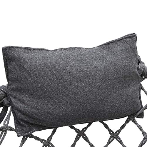 AMANKA Silla Colgante Macramé de 80cm con Cojín - Boho Sillón Colgado hasta 120kg Redonda Gris