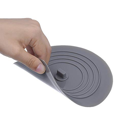 Amasawa 2 Piezas Tapón de Bañera de Silicona Tapón de Desagüe para Cocina,Tapón de Drenaje Universal, Baño y Lavaderos 6 Pulgadas (Gris)