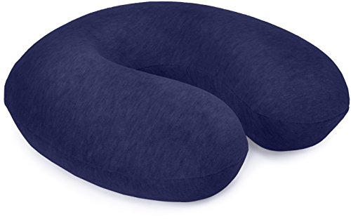 Amazon Basics - Almohada para cuello, de espuma viscoelástica, Azul marino