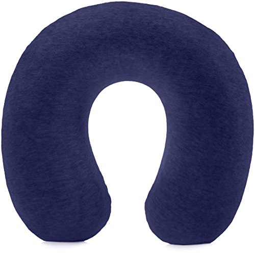 Amazon Basics - Almohada para cuello, de espuma viscoelástica, Azul marino