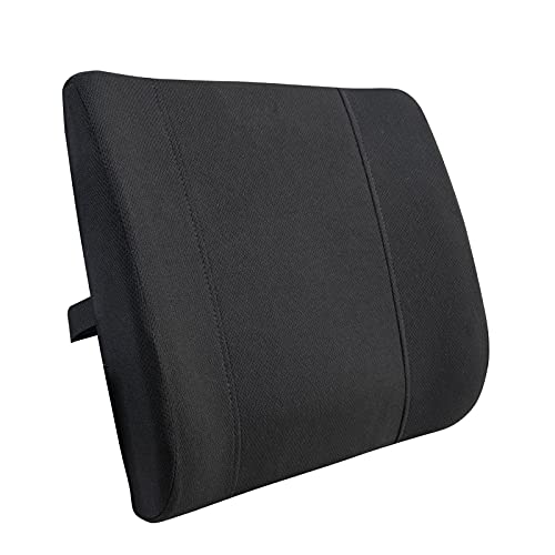 Amazon Basics - Almohada viscoelástica con apoyo lumbar, negra, con paneles