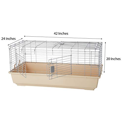 Amazon Basics - Jaula / hábitat para animales pequeños, con accesorios - 104 x 21,5 x 57 cm, Grande