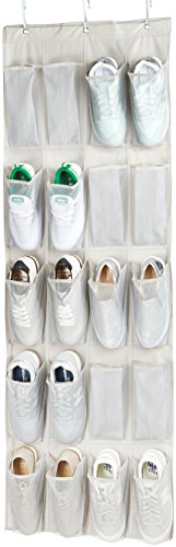 Amazon Basics - Organizador de zapatos de tamaño grande para 20 zapatos, para colgar sobre puertas