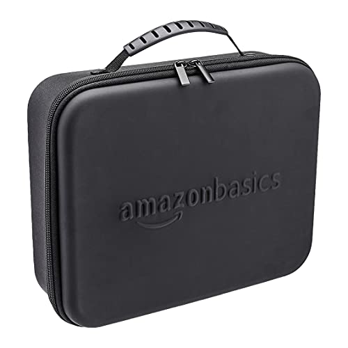 Amazon Basics - Pistola de masaje por percusión, de mano, masaje profesional profundo, 5 velocidades, 4 cabezales intercambiables