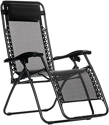 Amazon Basics Silla Gravedad Cero, Negra