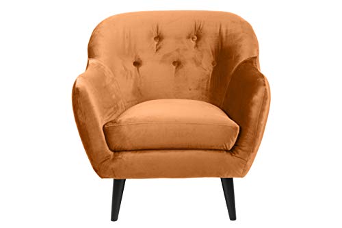 Amazon Brand - Movian Lina - Silla relax, 82 x 84 x 82 cm (largo x ancho x alto), naranja cobre, patas pintadas en negro