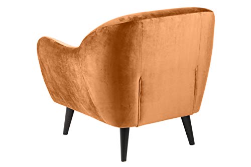 Amazon Brand - Movian Lina - Silla relax, 82 x 84 x 82 cm (largo x ancho x alto), naranja cobre, patas pintadas en negro