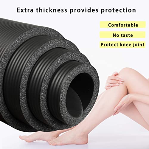 Amazon Brand - Umi - Colchonetas de Yoga Antideslizante Espesa para Pilates, Gimnasio Fitness or en Casa con Tirante