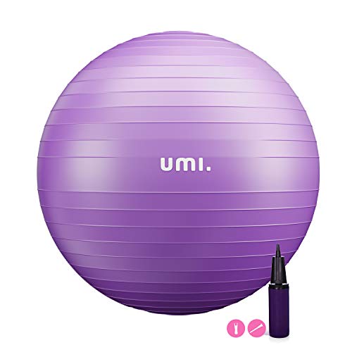 Amazon Brand - Umi - Pelota de Ejercicio Gym Ball para Fitness, Yoga, Pilates, Embarazo y Sentarse, Talla L (58-65cm)