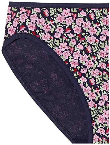 Amazon Essentials Cotton Stretch High-Cut Bikini Panty Underwear, Pack de 6 Flores Silvestres, S