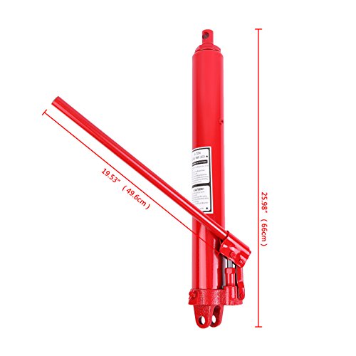 Ambienceo 8 Ton Long Ram Hydraulic Jack Reemplazo manual del brazo Elevador de elevación del motor Cherry