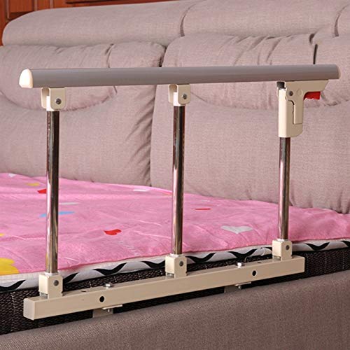 AMSXNOO Barandillas Cama, Protector Lateral Seguridad Cama Barandillas Plegable, Mango Ayuda Levantarse, Dispositivos Asistencia Cuidado Hogar Ajustables para Adultos Niños Discapacitados Ancianos