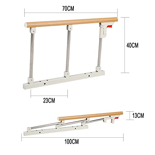 AMSXNOO Barandillas Camas, Plegable Adultos Anti Caída Metal Rieles Laterales Seguridad Parachoques, Ancianos Discapacitados Barandas de Protección para El Cuidado del Hogar en El Hospital