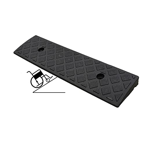 AMSXNOO Rampa de Acera, Portátil Conveniente Antideslizante Ligero el Plastico Rampas de Bordillo, Rampa de Carga para Bicicleta Patineta Discapacitado Motocicleta (Color : Black, Tamaño : 50x13x3cm)