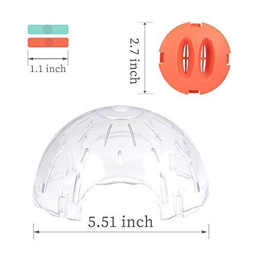 Andiker Bola para hámster de 14 cm, ejecución rueda del hámster pequeño animal doméstico plástico y bonita bola de ejercicio de seda dorada Shin Tzu Oso rueda de correr juguete naranja