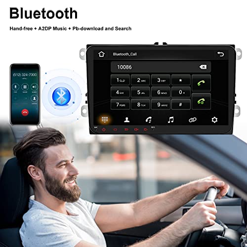 Android Car Radio para VW GPS Navigation CAMECHO Pantalla táctil capacitiva de 9 Pulgadas Bluetooth Car Stereo Player WiFi FM Radio Receptor Dual USB para Golf Polo Touran Tiguan Seat Altea