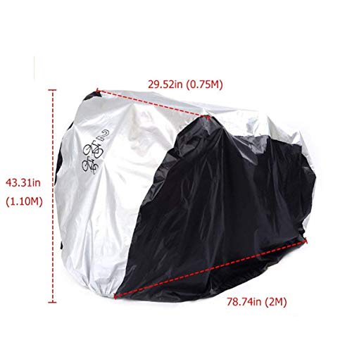 ANFTOP Funda para Bicicleta Funda Protector de Bici Polyester Cubierta Impermeable de Bicicleta para Dos Bicicletas de 200 x 75 x 110 cm