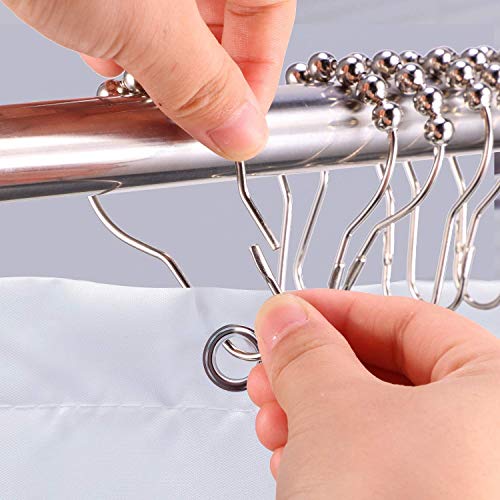 Anillos Cortina Ducha, Ganchos para cortinas de ducha, 12pcs Anillos de Cortina de Ducha , Ganchos Colgador de Cortina, se utiliza para colgar cortinas, cortinas de ducha, utensilios de cocina