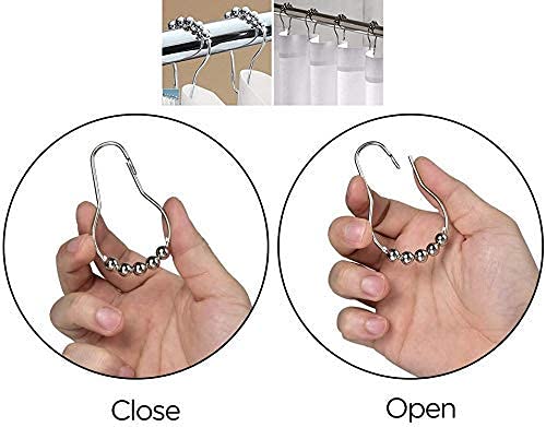 Anillos Cortina Ducha, Ganchos para cortinas de ducha, 12pcs Anillos de Cortina de Ducha , Ganchos Colgador de Cortina, se utiliza para colgar cortinas, cortinas de ducha, utensilios de cocina