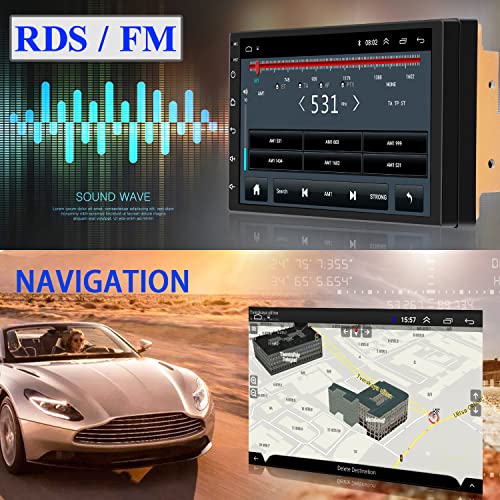 ANKEWAY Android 9,1 Radio de Coche 2 DIN Car Stereo 7 Pulgadas 1080P HD Pantalla Táctil+Llamadas Manos Libres Bluetooth+WiFi+Navegación GPS+Cámara de Visión Trasera+USB Doble+Reproductor de Internet